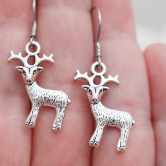 Reindeer Charm Earrings - Picture 6 of 8